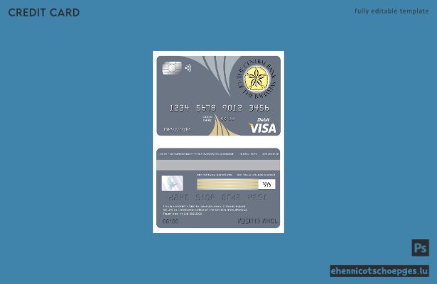 Bahamas – Beispielvorschau der Zentralbank-Visa-Karte